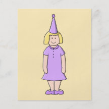 Fille dans l'équipement lilas de fête d'anniversai prospectus customisé
