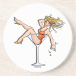 Fille dans un caboteur en verre de Martini - Olivi Dessous De Verres