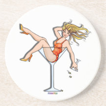 Fille dans un caboteur en verre de Martini - Olivi Dessous De Verres