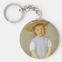 Fille dans un chapeau de paille, Mary Cassatt Porte-clés