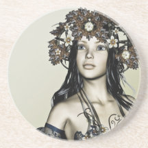 Fille d'automne dessous de verre