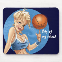 Fille de boule de panier tapis de souris