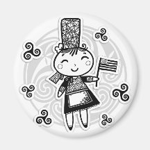 Fille de Bretonne Magnets Pour Réfrigérateur
