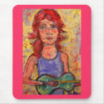 fille de café tapis de souris