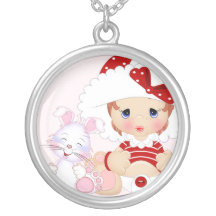 Fille de capot avec le lapin pendentifs
