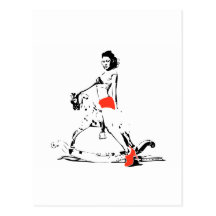 FILLE DE CHEVAL DE BASCULAGE ! CARTE POSTALE