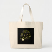 Fille de cheveux (blonde et noir) sac de toile