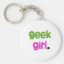 Fille de geek porte-clefs