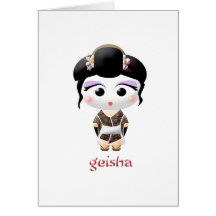 Fille de geisha carte de vœux