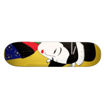 Fille de geisha japonaise planches à roulettes customisées