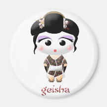 Fille de geisha magnets pour réfrigérateur