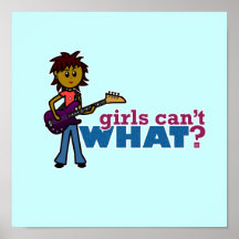 Fille de guitare basse posters