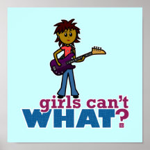 Fille de guitare basse posters