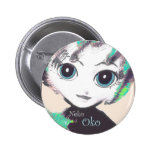 Fille de Neko, Oko, modèle rond de bouton (broche  Pin's