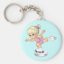 Fille de patinage de glace porte-clefs