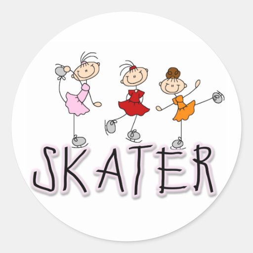 Fille de patineur autocollants