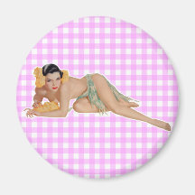 Fille de pin-up aimant pour réfrigérateur