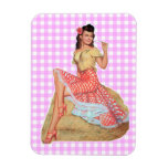 Fille de pin-up magnets rectangulaires
