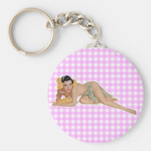 Fille de pin-up porte-clef