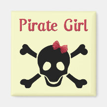Fille de pirate aimants pour réfrigérateur