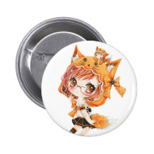 Fille de renard de Kawaii Badge Avec Épingle