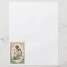 Fille de Saint-Valentin victorienne vintage avec d Prospectus Customisé
