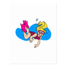 Fille de scaphandre carte postale