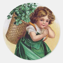 Fille de shamrock - autocollant