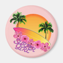 Fille de surfer magnets