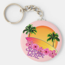 Fille de surfer porte-clef