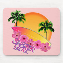 Fille de surfer tapis de souris