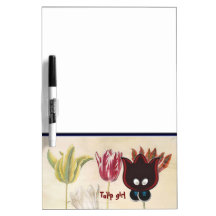 Fille de tulipe tableaux effaçables blancs