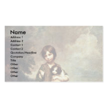 Fille de village avec le chien et la cruche par Ga Modèle De Carte De Visite