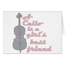 Fille de violoncelle cartes de vœux