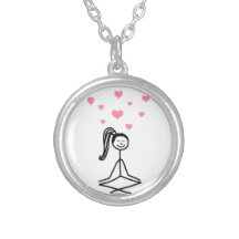 Fille de yoga colliers personnalisés