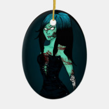 Fille de zombi en ornement de corset