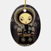Fille d'Inuit - fée de flocon de neige Décoration De Noël