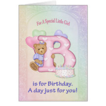 Fille d'ours d'anniversaire - personnaliser cartes