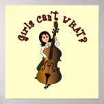 Fille droite de double basse de ficelle affiches