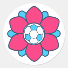 Fille du football de roses indien adhésif rond