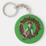 Fille Elf des vacances Keychain de Noël de guirlan Porte-clés