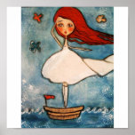 Fille en mer posters