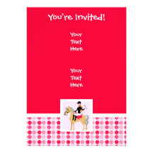 Fille équestre mignonne invitation personnalisable