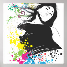 Fille et couleurs affiches