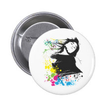 Fille et couleurs pin's avec agrafe