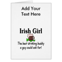 Fille irlandaise le meilleur ami potable cartes de vœux