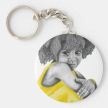 Fille jaune 1 Keychain Porte-clé