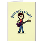 Fille légère de guitare basse carte