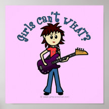 Fille légère de guitare basse posters
