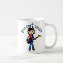 Fille légère de guitare basse tasse